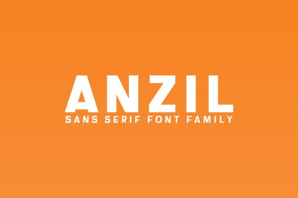 现代干净独特无衬线英文字体家族 Anzil Sans Serif 5 Font Family