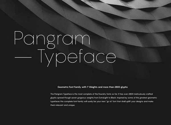 免费无衬线英文字体 Pangram Sans Font Family（多种规格）