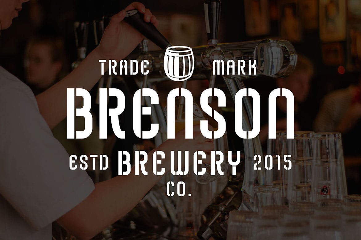 Logo设计/包装排版设计英文无衬线字体 Stampline – Stencil Typeface插图(3)