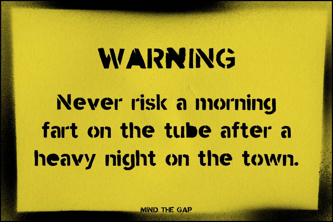 军事工业风格无衬线英文字体 Stencil font Mind the Gap插图(6)